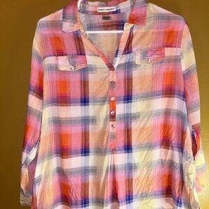 Rebecca Malone Plaid Button-Up Shirt - Multicolor